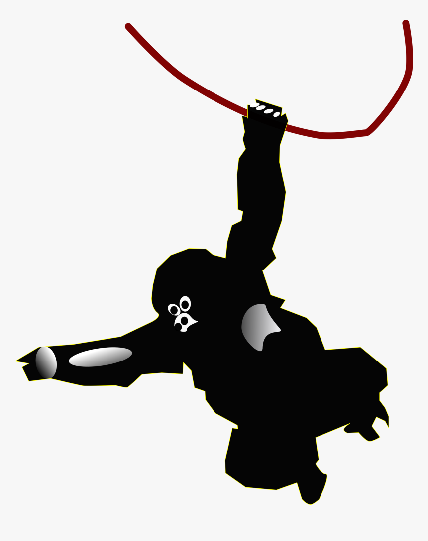 Mountain Gorilla Drinking Cards Monkey Clip Art - Swinging Gorilla Clipart, HD Png Download, Free Download