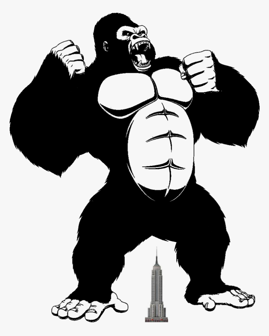 Clip Art Gorilla Muscle - King Kong White Background, HD Png Download -  kindpng