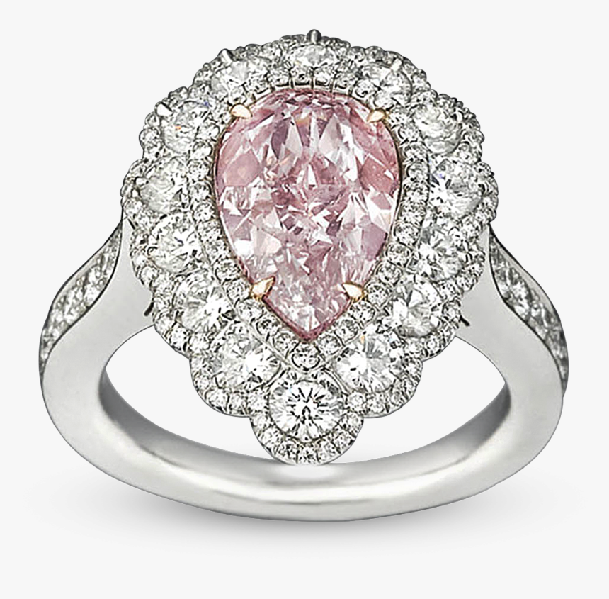 Fancy Pink Diamond Ring, - Fancy Pink Pear Diamond Ring, HD Png Download, Free Download