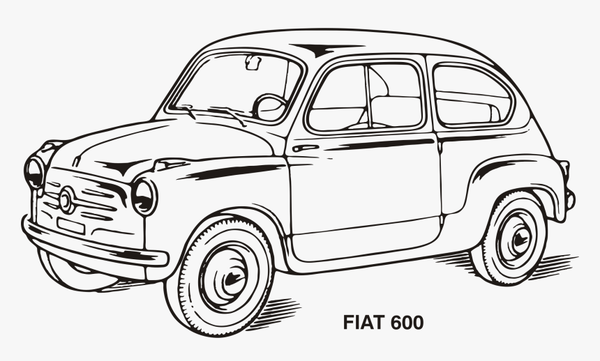 Fiat 600, Year 1955 Clip Arts - Fiat 600 Clipart, HD Png Download, Free Download