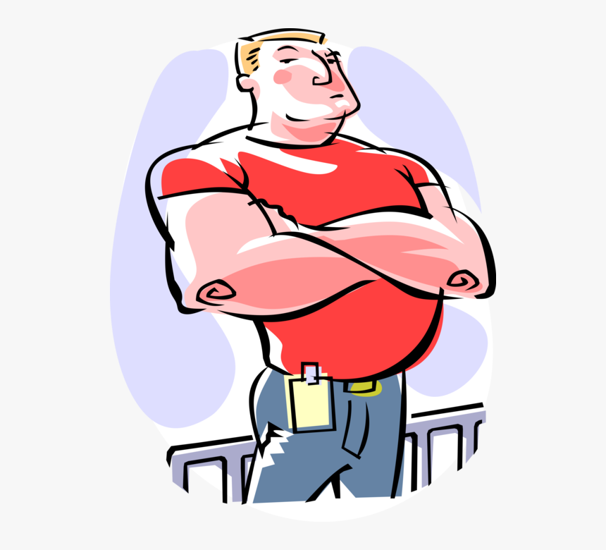 Vector Illustration Of Nightclub Security Guard Doorman - Strong Man, HD Png Download, Free Download