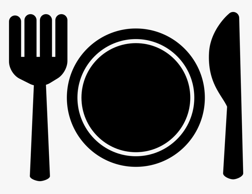 Plate Fork And Knife - Black Plate Knife Fork, HD Png Download, Free Download