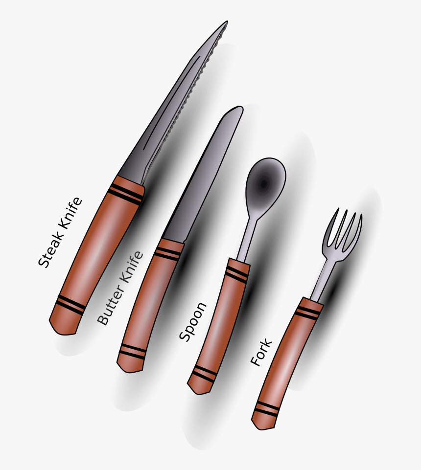 Simple Cutlery/silverware Clip Arts - Cartoon Silverware, HD Png Download, Free Download