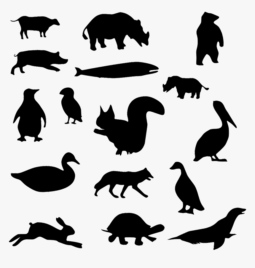 Animals Png Black And White, Transparent Png, Free Download