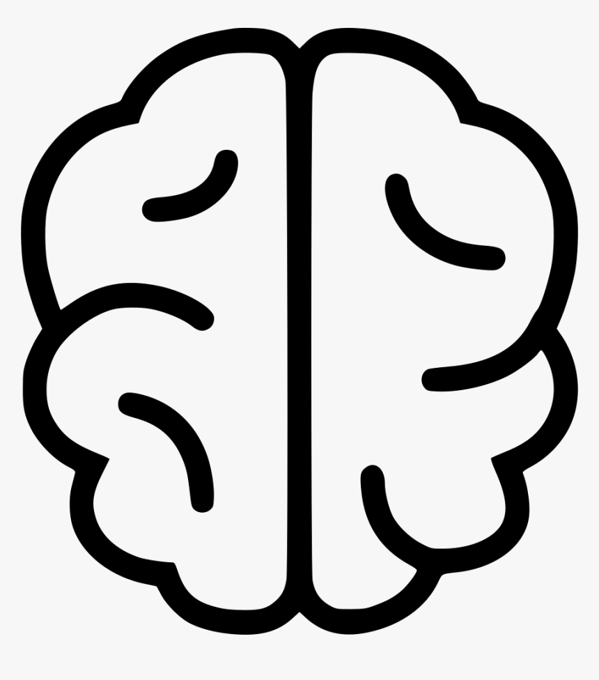 Png File Svg - Simple Brain Line Drawing, Transparent Png, Free Download