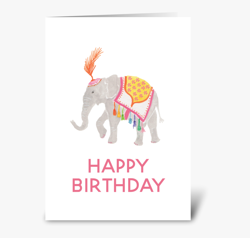 Happy Birthday Greeting Card - Indian Elephant, HD Png Download, Free Download