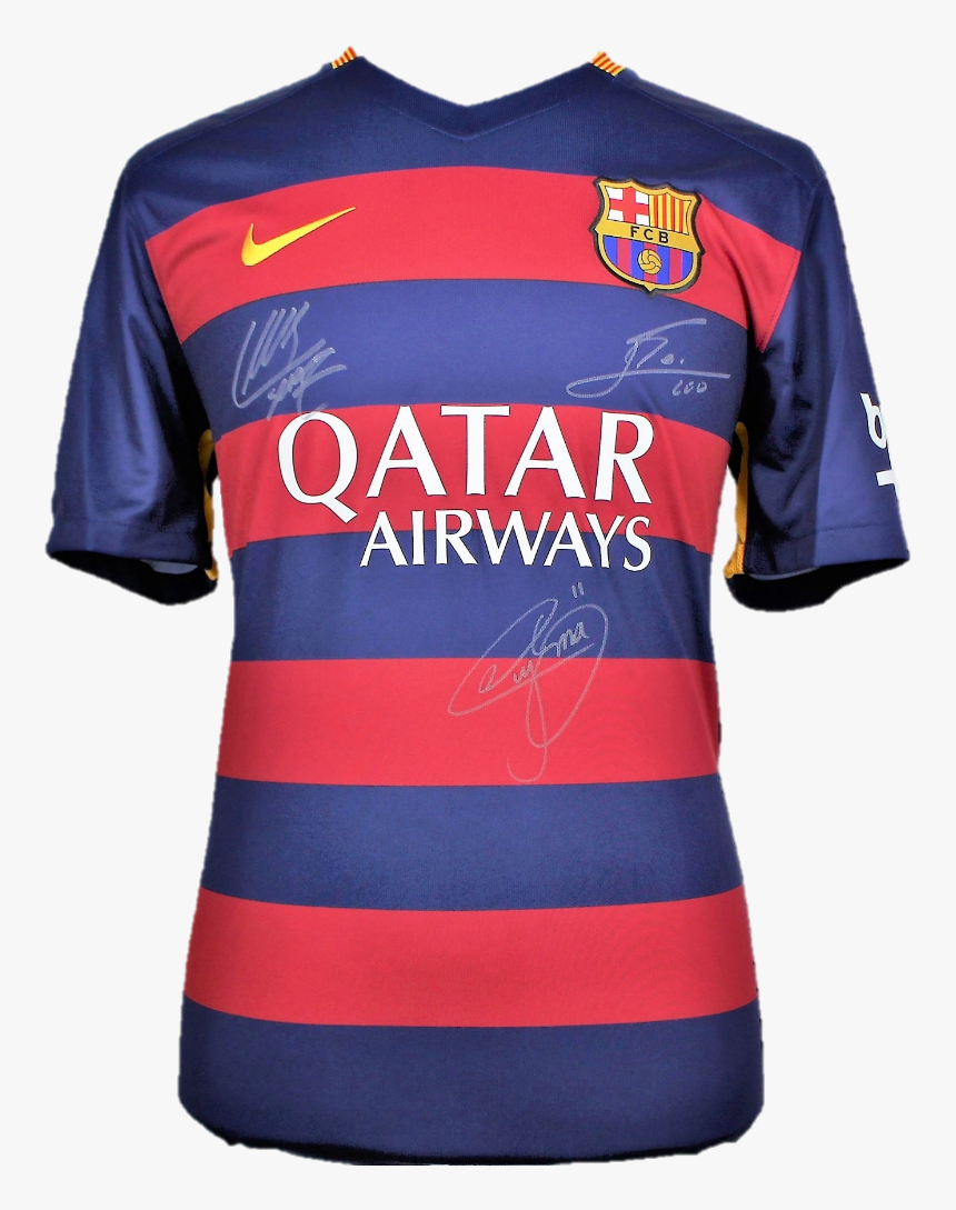 Clip Art Messi And Suarez Triple - Qatar Airways Barcelona Jersey, HD Png Download, Free Download