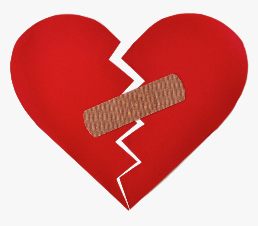 Black Heart Png -broken Heart With Bandaid - Broken Heart With Bandage, Transparent Png, Free Download