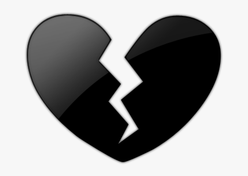 Black Heart Clipart Emoji Black Heart Broken Png Plant - Broken Black Heart Png, Transparent Png, Free Download