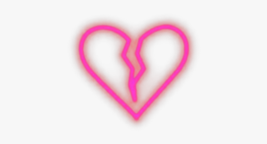 #broken #heart #brokenheart #heartbroken #iphone #emoji - Broken Neon Heart Png, Transparent Png, Free Download