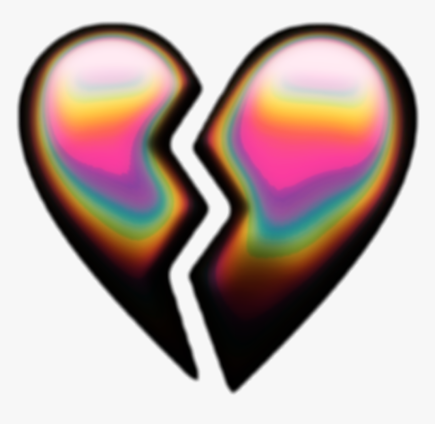 Heart Emoji Holographic Brokenheart Freetoedit - Broken Heart Emoji For Edits, HD Png Download, Free Download