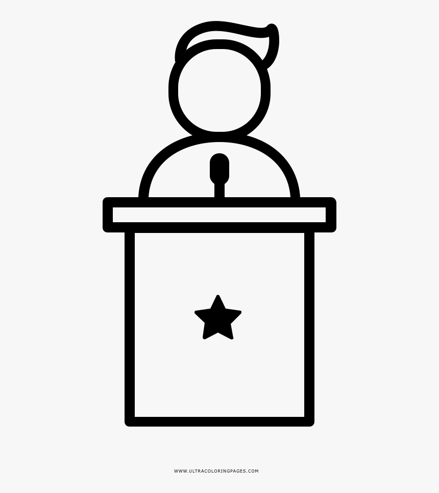 Podium Coloring Page - Election, HD Png Download, Free Download