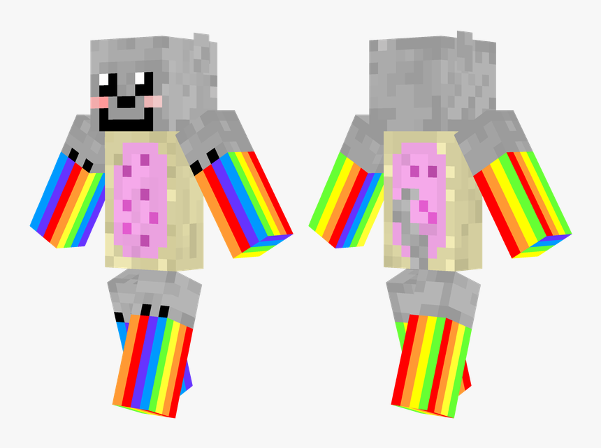 Skins De Minecraft , Transparent Cartoons - Nyan Cat Minecraft Skin, HD Png Download, Free Download