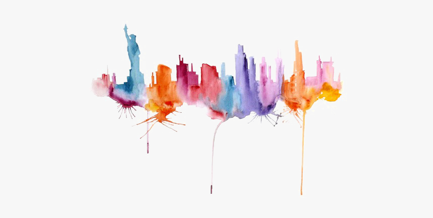 New York Watercolor Png, Transparent Png, Free Download