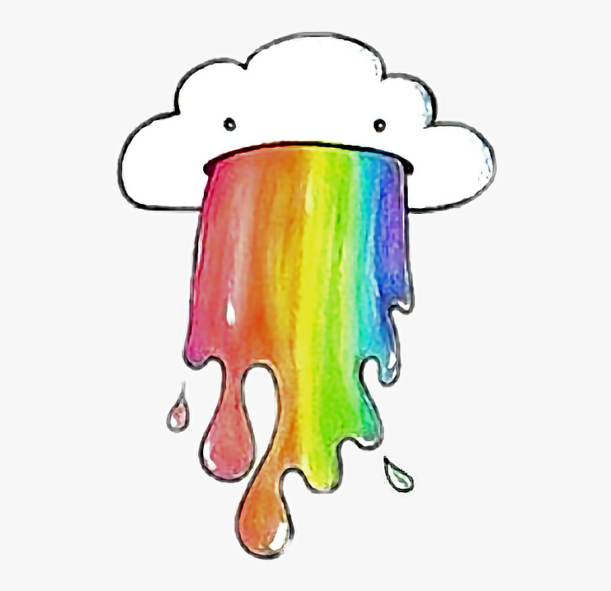 Hd Tumblr Cloud Rainbow Cute Cute Rainbow Free Unlimited - Rainbow Drawing, HD Png Download, Free Download