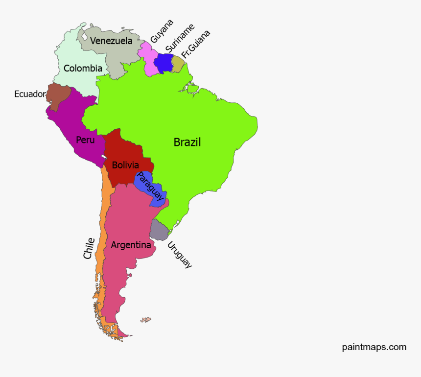 South America Political Vector Map (png,svg,eps,pdf,adobe - Latin American Main Languages, Transparent Png, Free Download