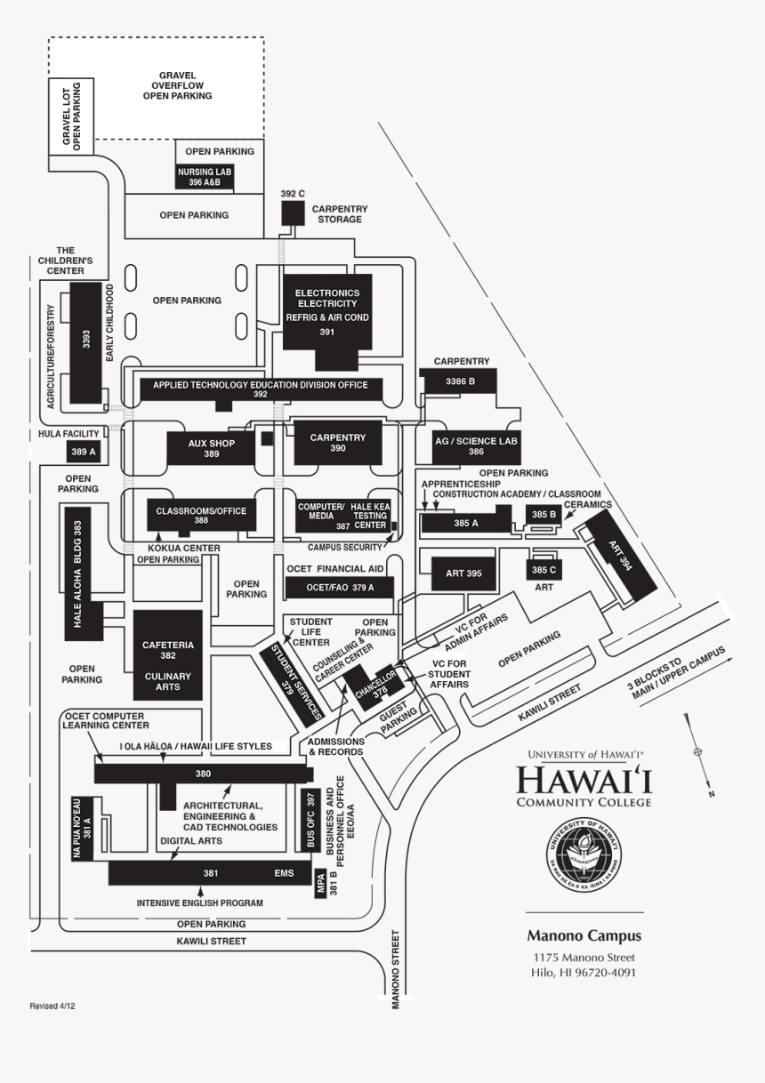 Map Of The Manono Campus - University Of Hawaii At Manoa, HD Png Download, Free Download