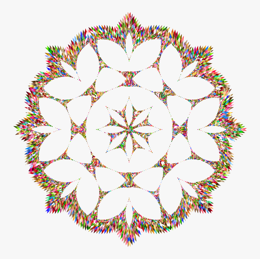 Jagged Chromatic Snowflake No Background - Kaleidoscope Design Transparent Background, HD Png Download, Free Download