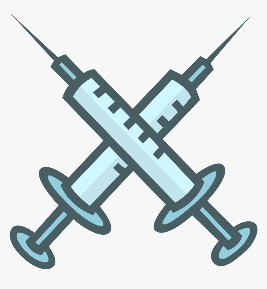 Double-syringe - Cartoon Syringe, HD Png Download, Free Download
