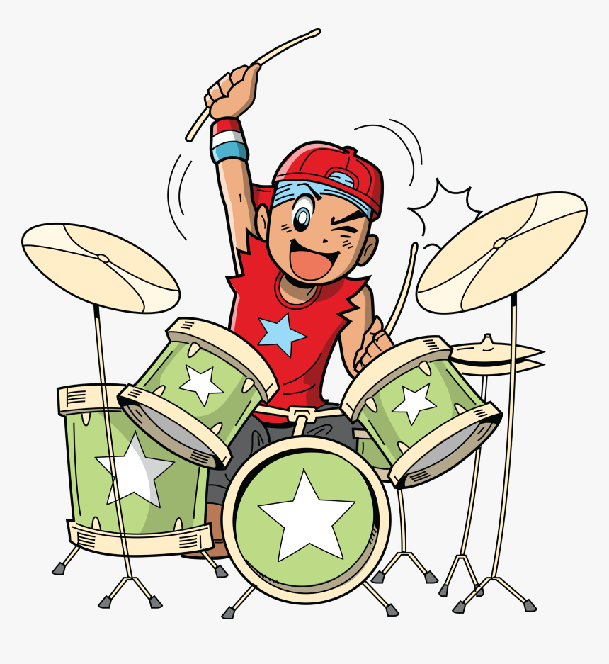 Spring Break Anime - Playing Drums Clipart, HD Png Download, Free Download