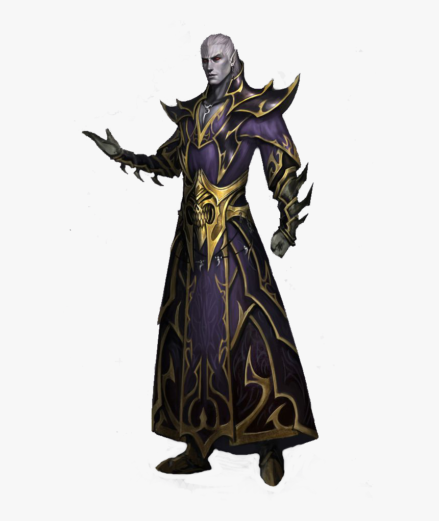 Necromancer Drawing Male Elf - Drow Wizards, HD Png Download, Free Download