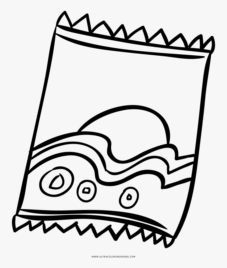 Chips Coloring Page - Bolsa De Papas Dibujo, HD Png Download, Free Download