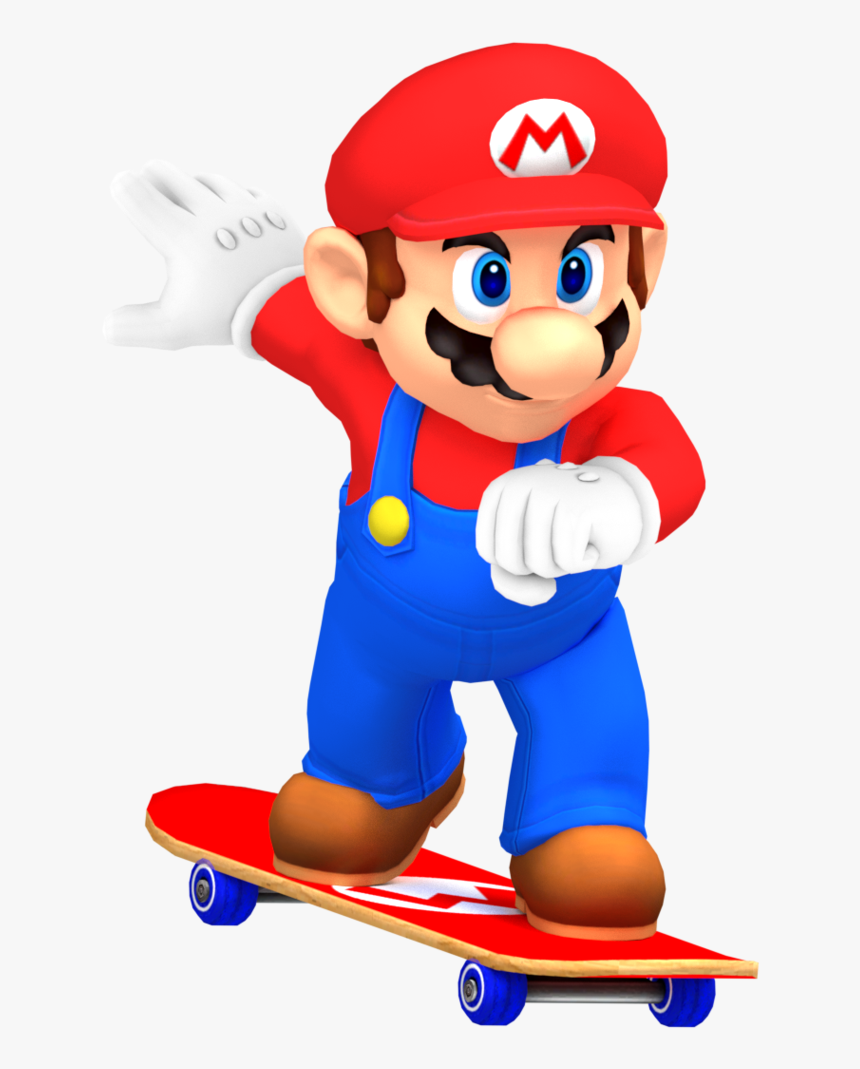 Skateboarding Clip Cartoon - Mario On A Skateboard, HD Png Download, Free Download
