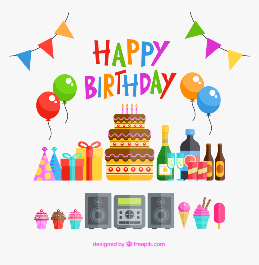 Happy Birthday Clipart Vector, HD Png Download, Free Download