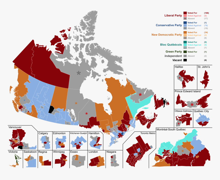 Transparent Cartoon Weed Leaf Png - Canada Election Map Results 2019, Png Download, Free Download