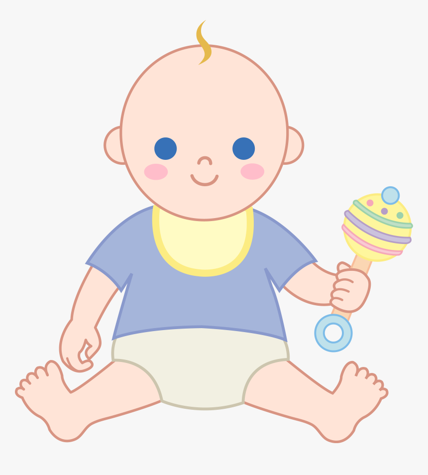 Baby And Rattle Cartoon - Baby With Rattle Clipart, HD Png Download, Free Download