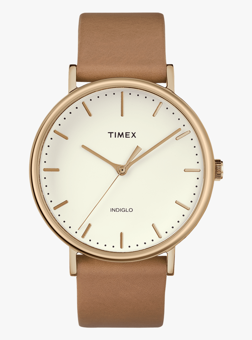 Fairfield 41mm Leather Strap Watch Rose Gold Tone/tan/natural - Timex Fairfield, HD Png Download, Free Download