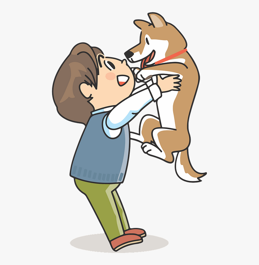 Man Dog Pet Clipart 犬 を 抱き上げる イラスト Hd Png Download Kindpng