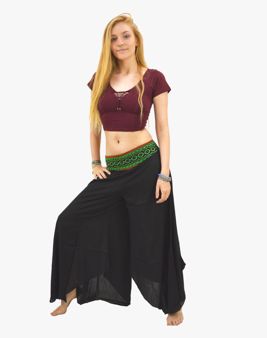 Karma Flared Embroidered Gypsy Pants , Png Download - Skirt, Transparent Png, Free Download