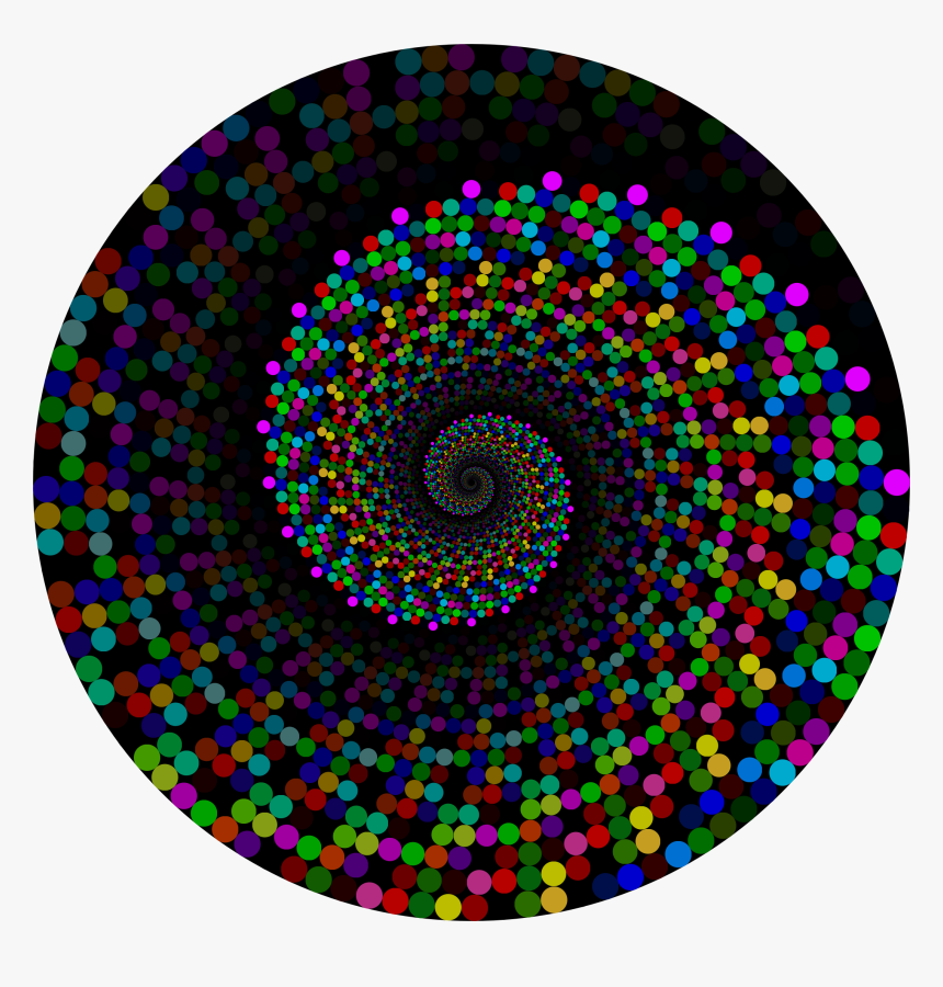 Colorful Swirling Circles Vortex With Background Clip - Grayscale, HD Png Download, Free Download