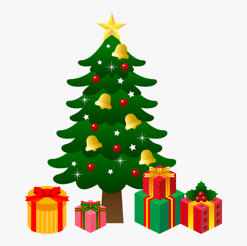 Christmas Tree Gifts Clipart クリスマス ツリー イラスト 無料 Hd Png Download Kindpng