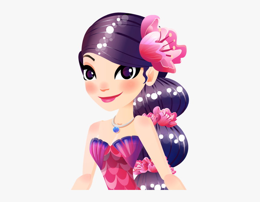 Mermaid World Fuschia Mermaid - Mermaid World App All Mermaids, HD Png Download, Free Download