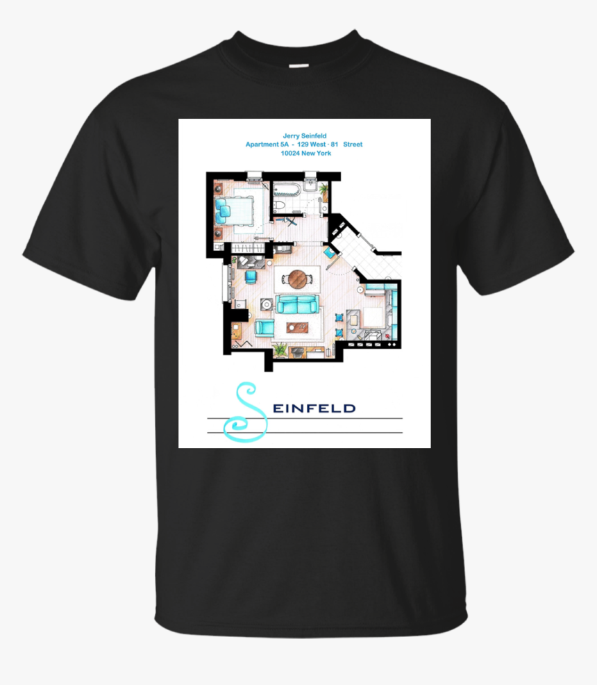 Seinfeld Apartment Floor Plan Shirts Hoodies Sweatshirts - Seinfeld Apartment Layout, HD Png Download, Free Download