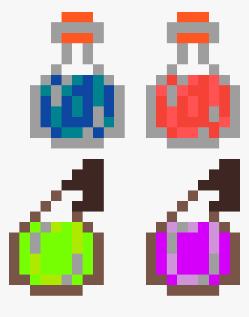 Pixel Art Minecraft Potion, HD Png Download, Free Download
