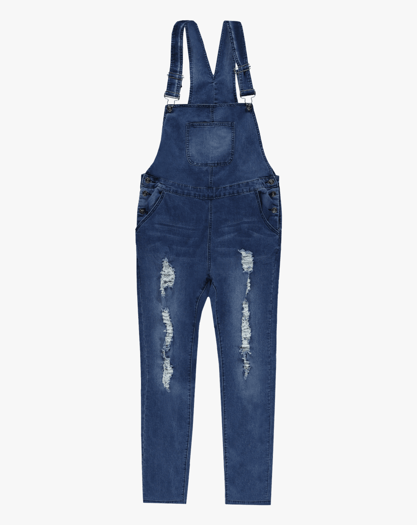 Distressed Overalls - One-piece Garment, HD Png Download, Free Download