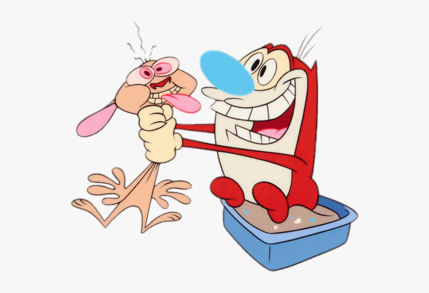 Stimpy Strangling Ren - Ren And Stimpy Cel, HD Png Download, Free Download