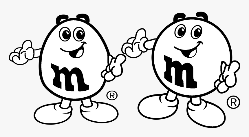 Library Of Free M&m Clip Art Transparent Stock Black - M&m Black And White Clipart, HD Png Download, Free Download