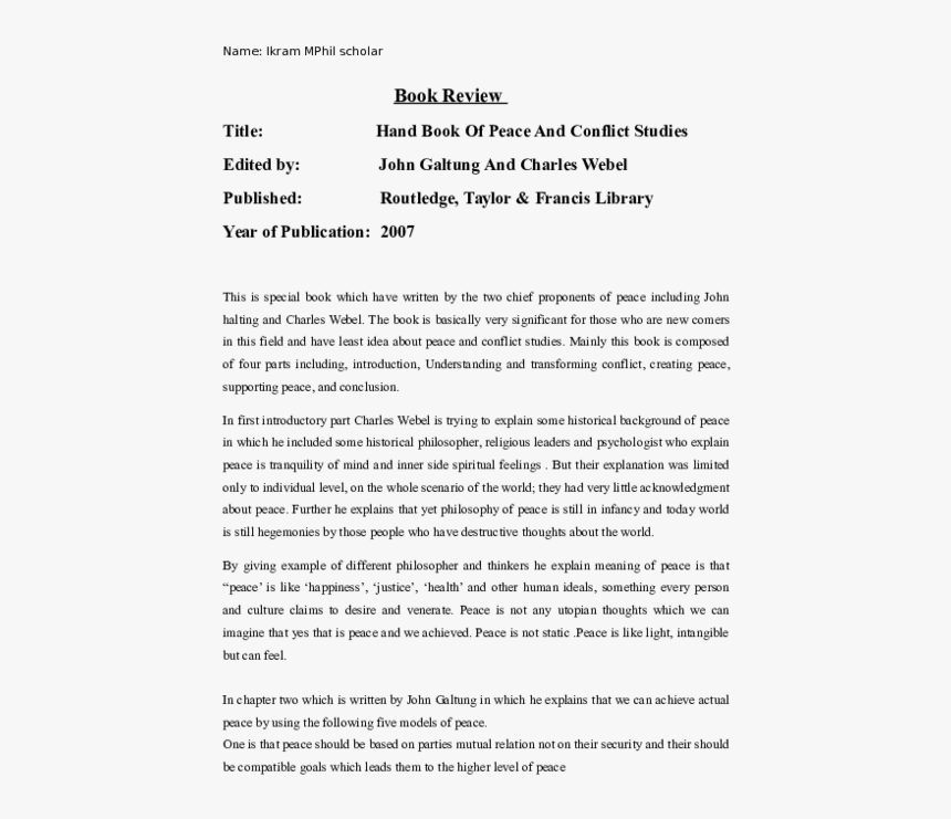 book review example text