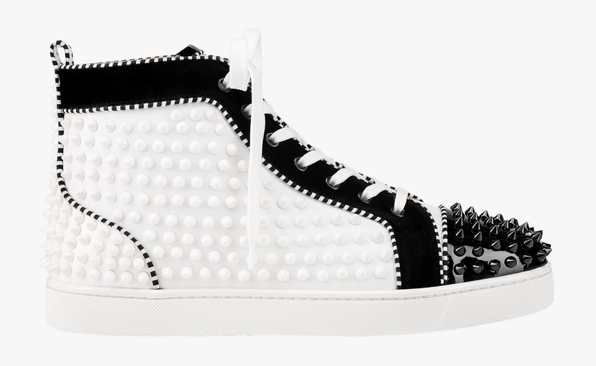 White Christian Louboutin Black Spikes, HD Png Download, Free Download