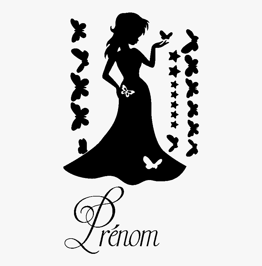 Transparent Princess Silhouette Png - Silhouette Princesse Avec Papillon, Png Download, Free Download