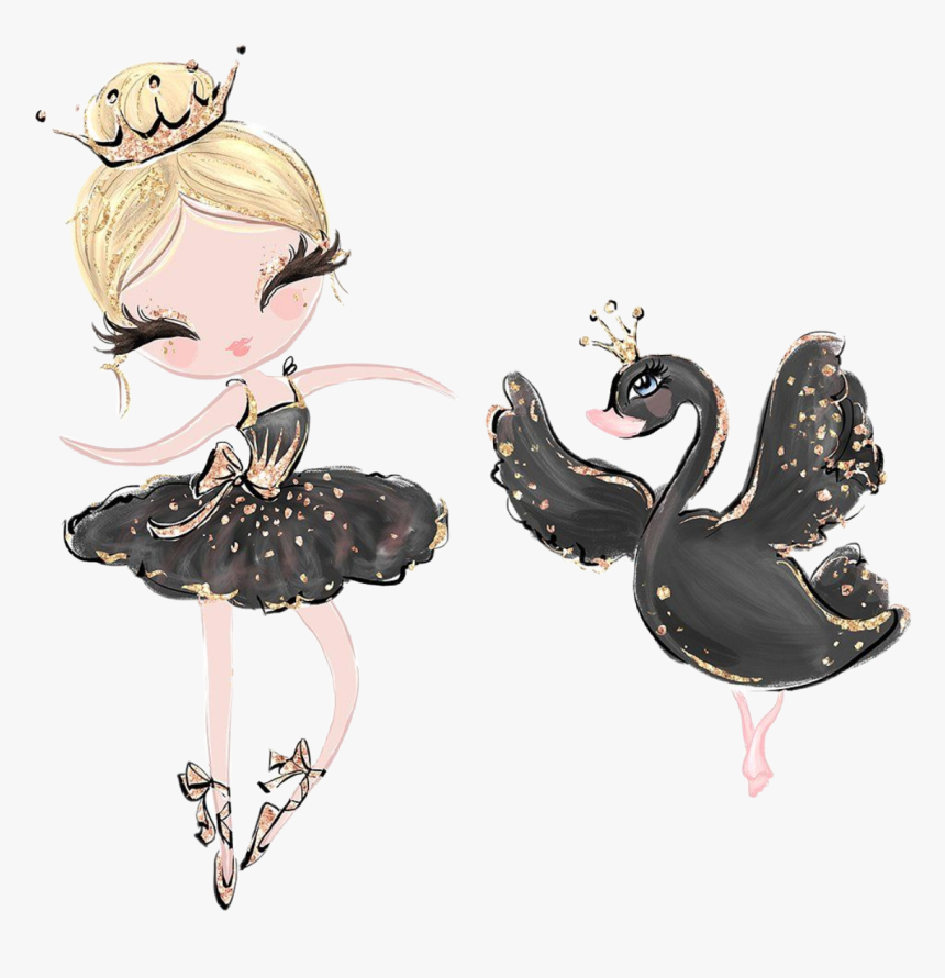 watercolor #ballet #ballerina #blackswan #swan #uglyduckling - Bailarinas  De Ballet Animadas, HD Png Download - kindpng