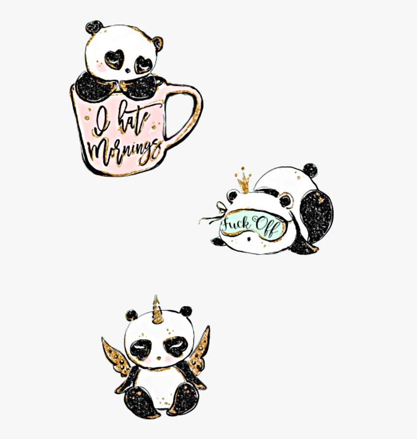 #watercolor #panda #pandacorn #unicorn #coffeecup #cup - Kawaii Unicorn Pandacorn Cute Pandas, HD Png Download, Free Download