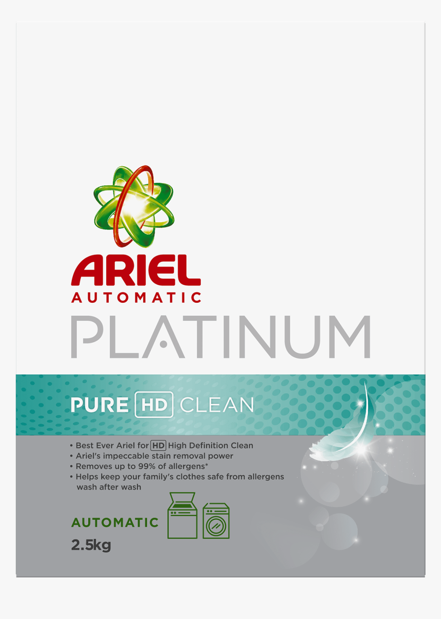 Ariel Platinum Pure Hd Clean Automatic Washing Powder - Illustration, HD Png Download, Free Download