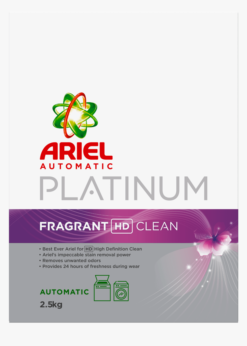 Ariel Platinum Fragrant Hd Clean Automatic Washing - Ariel, HD Png Download, Free Download