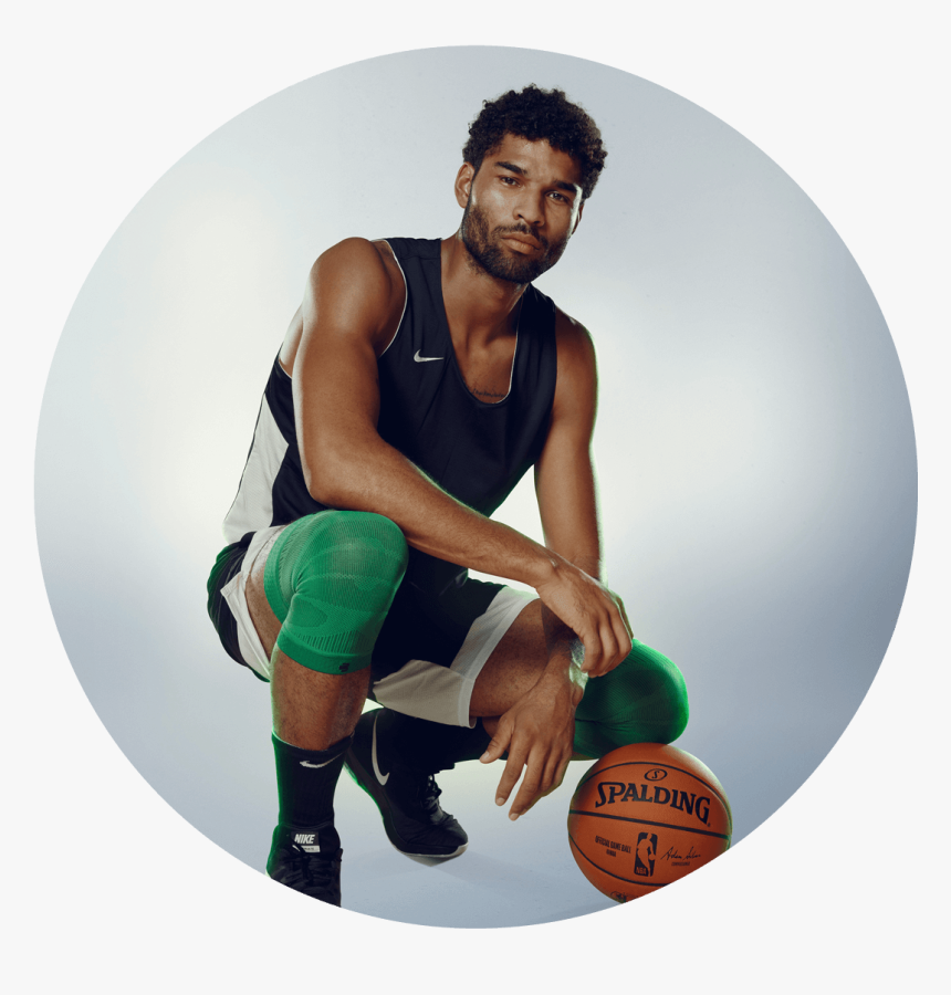 Bauerfeind Sports Knee Compression Nba Action Shot - Dribble Basketball, HD Png Download, Free Download