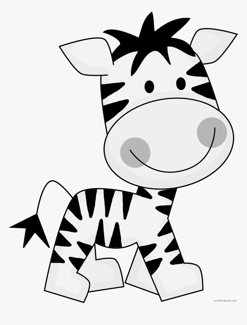 Clipart Zebra Free Baby - Baby Zebra Clipart Black And White, HD Png Download, Free Download